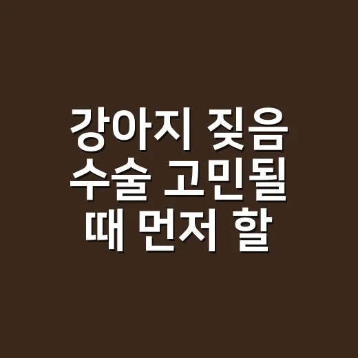 강아지 짖음 수술 고민될 때 먼저 할 일 - 요약