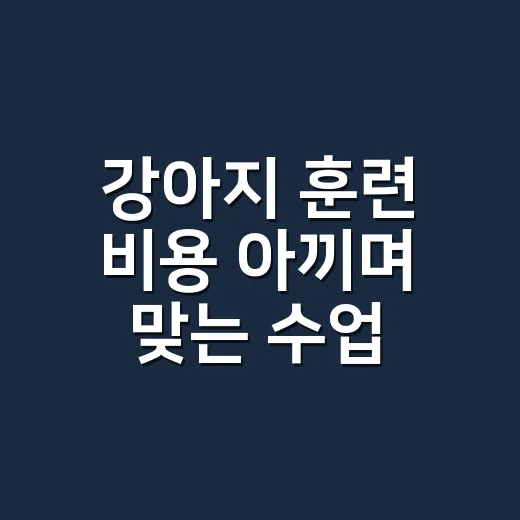 강아지 훈련 비용 아끼며 맞는 수업 고르는 방법 - 요약