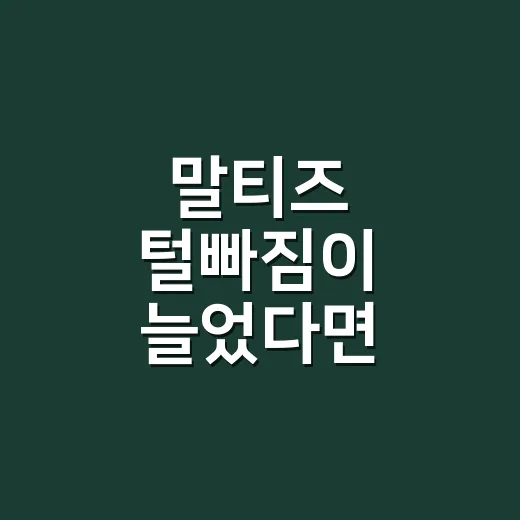 말티즈 털빠짐이 늘었다면 이렇게 확인하세요 - 요약