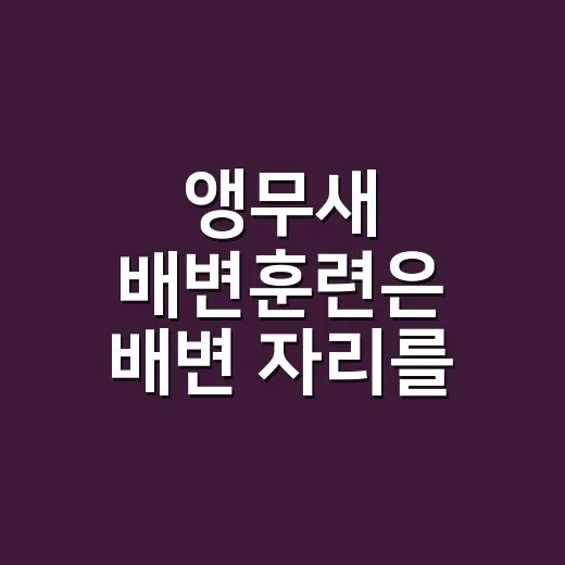 앵무새 배변훈련은 배변 자리를 마련하는 것부터 - 요약