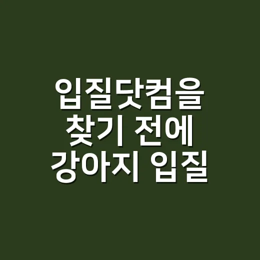 입질닷컴을 찾기 전에 강아지 입질 줄이는 방법 - 요약