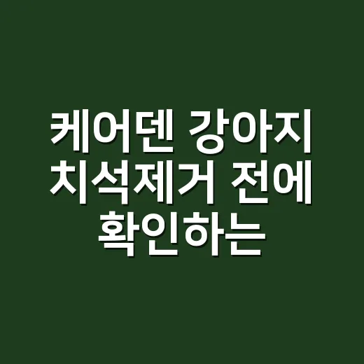 케어덴 강아지 치석제거 전에 확인하는 방법 - 요약