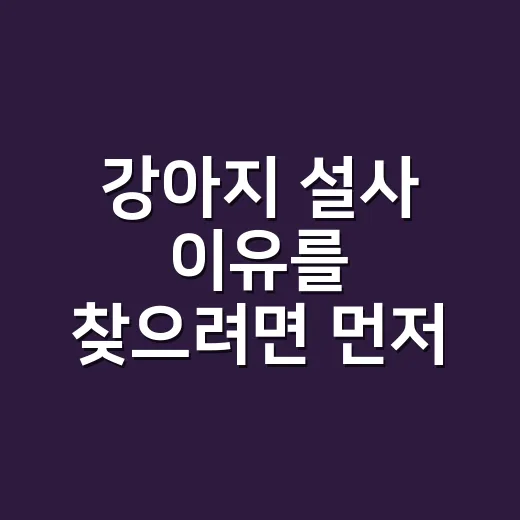 강아지 설사 이유를 찾으려면 먼저 볼 것들 - 요약