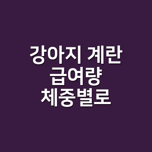 강아지 계란 급여량 체중별로 계산하는 방법 - 요약