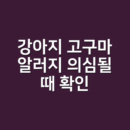 강아지 고구마 알러지 의심될 때 확인하는 방법 - 요약
