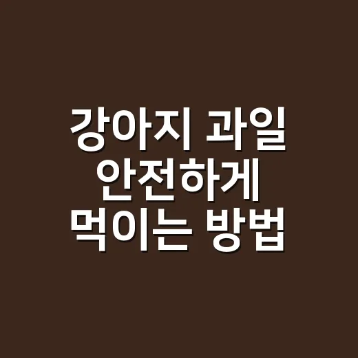 강아지 과일 안전하게 먹이는 방법 - 요약