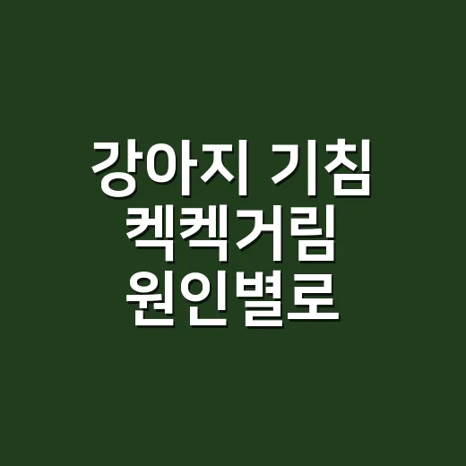 강아지 기침 켁켁거림 원인별로 대처하는 방법 - 요약