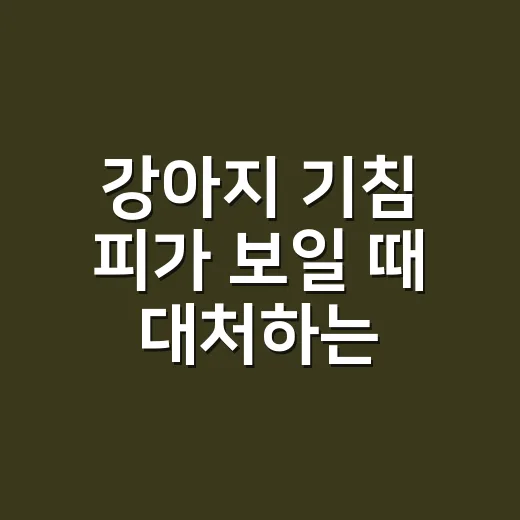 강아지 기침 피가 보일 때 대처하는 방법 - 요약