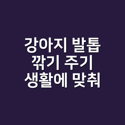강아지 발톱 깎기 주기 생활에 맞춰 정하는 방법 - 요약