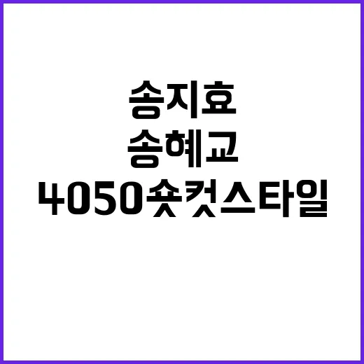 송지효·송혜교처럼 4050 숏컷 스타일 연출하는 방법 - 요약