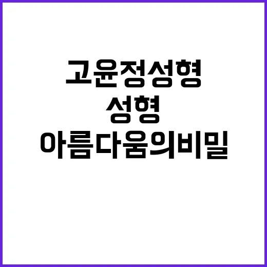 고윤정 성형: 자연스러운 아름다움의 비밀을 알아보자 - 요약