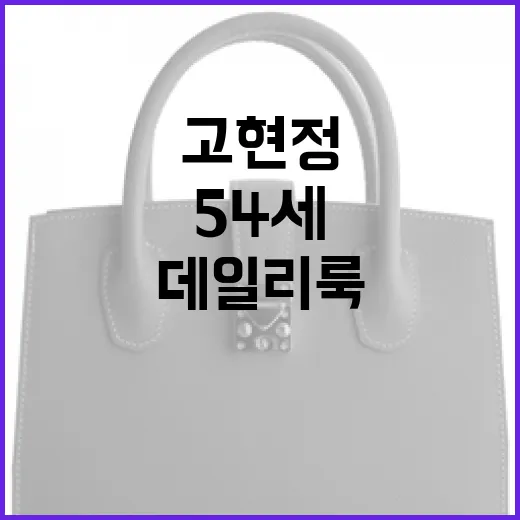 54세 고현정의 데일리룩 스타일링 방법 - 요약