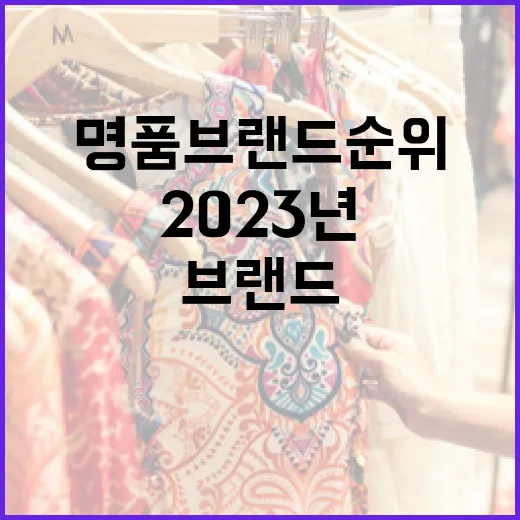 2023년 명품 브랜드 순위를 알아보는 방법 - 요약