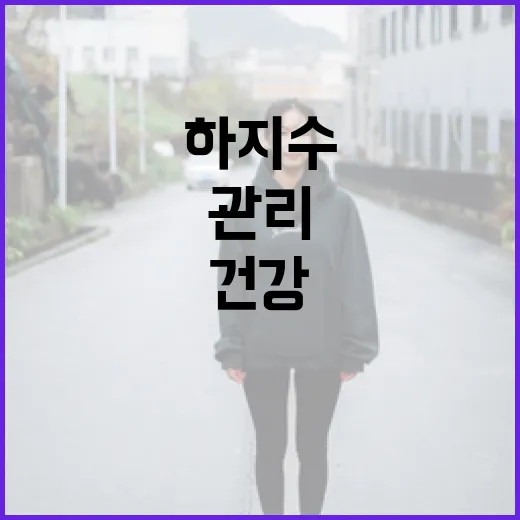 하지수를 건강하게 관리하는 방법 - 요약