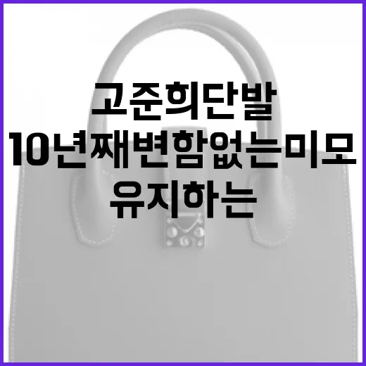 고준희 단발 스타일로 10년째 변함없는 미모를 유지하는 방법 - 요약