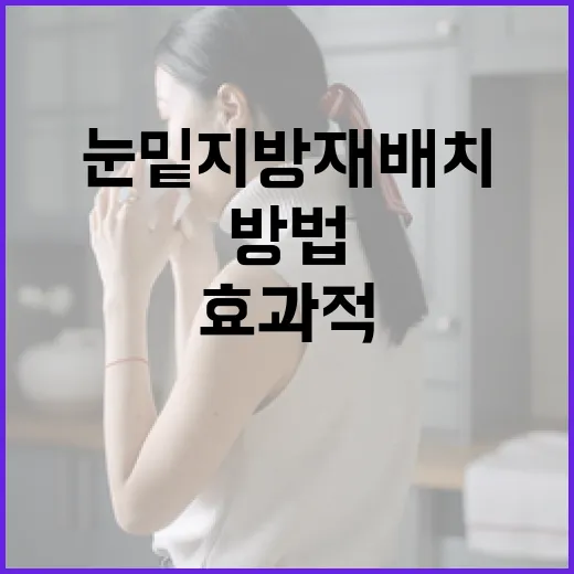 눈밑지방재배치 효과적으로 하는 방법 - 요약