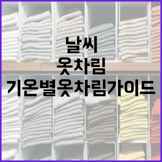기온별 옷차림 가이드: 날씨에 맞게 옷 입는 방법 - 요약