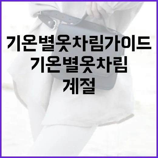 기온별 옷차림 가이드: 계절에 맞게 옷 입는 방법 - 요약