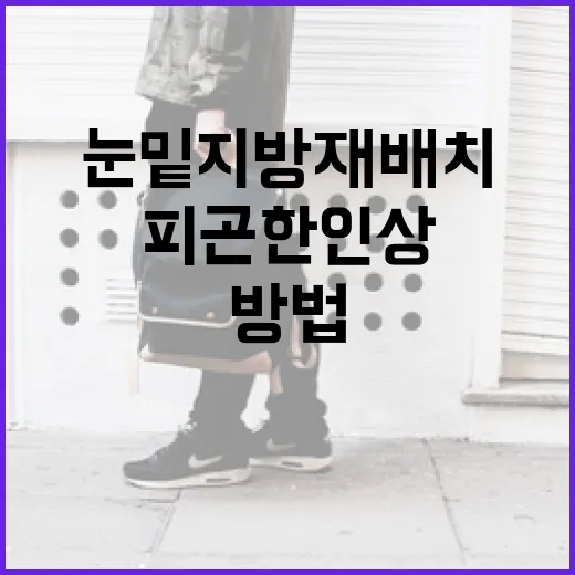 눈밑지방재배치로 피곤한 인상 덜어내는 방법 - 요약