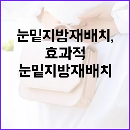 눈밑지방재배치, 이렇게 하면 효과적이에요! - 요약