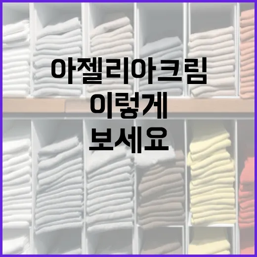 아젤리아크림, 이렇게 활용해보세요! - 요약