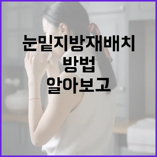 눈밑지방재배치 알아보고 자연스러운 동안을 유지하는 방법 - 요약