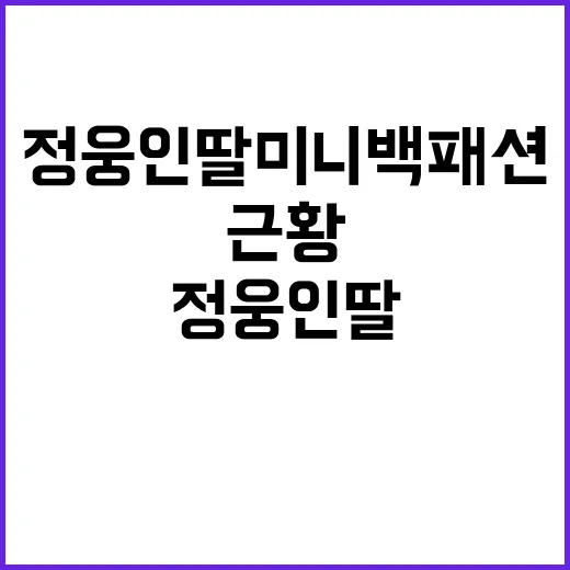 정웅인 딸 미니백 패션 근황을 보다가 손끝 컬러까지 떠올린 날 - 요약