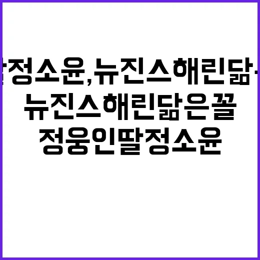 정웅인 딸 정소윤, 뉴진스 해린 닮은꼴 변신을 보고 손끝 스타일까지 떠올린 이야기 - 요약