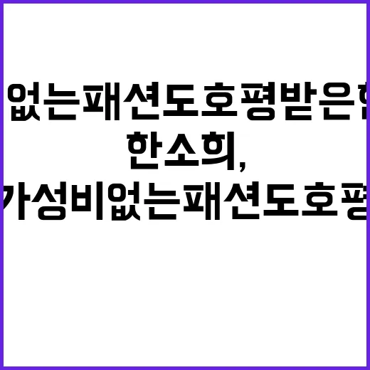 가성비 없는 패션도 호평받은 한소희, 손끝까지 보니 이유가 보였던 날 - 요약