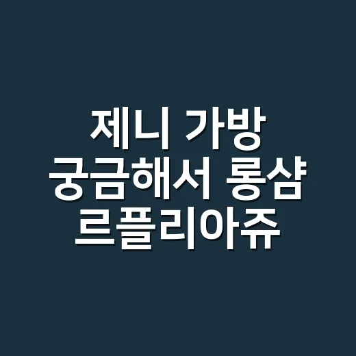 제니 가방 궁금해서 롱샴 르플리아쥬 4종 직접 들어본 이야기 - 요약