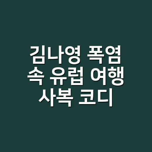 김나영 폭염 속 유럽 여행 사복 코디를 손끝까지 따라 읽어봤더니 - 요약