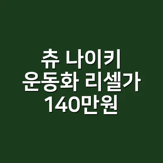 츄 나이키 운동화 리셀가 140만원 논란을 보고 손끝 컬러까지 맞춰본 이야기 - 요약
