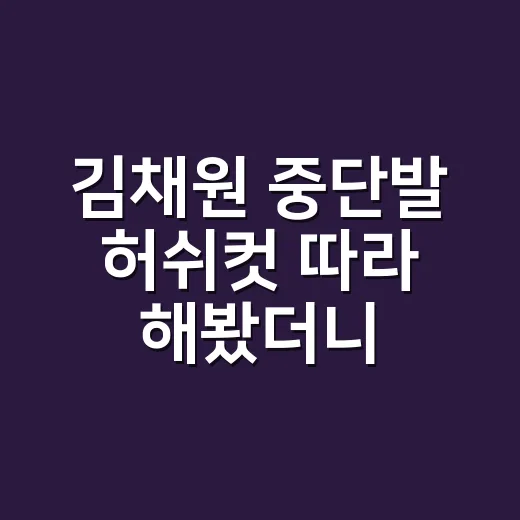 김채원 중단발 허쉬컷 따라 해봤더니, 왜 1티어라 부르는지 알겠더라 - 요약