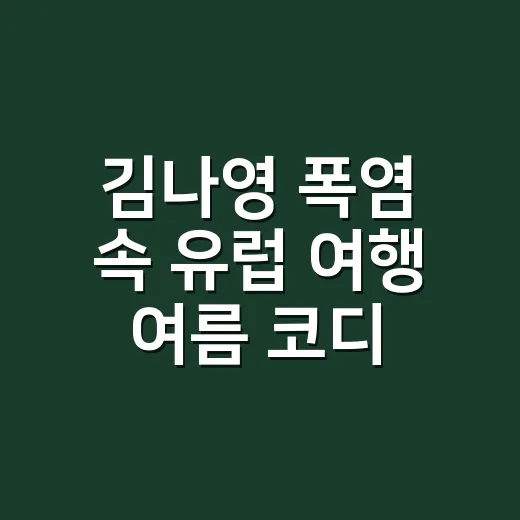 김나영 폭염 속 유럽 여행 여름 코디를 네일리스트 눈으로 봤더니 - 요약