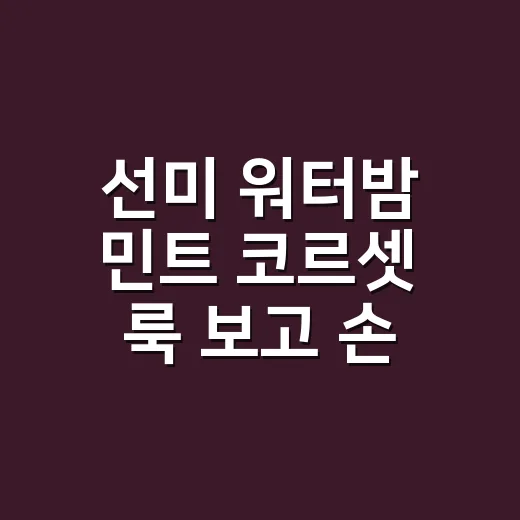 선미 워터밤 민트 코르셋 룩 보고 손끝에 얹어봤더니 - 요약