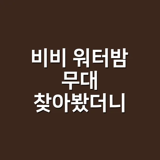 비비 워터밤 무대 찾아봤더니, 논란보다 먼저 보인 착장의 진짜 이야기 - 요약