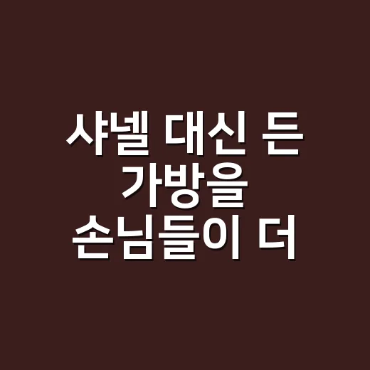샤넬 대신 든 가방을 손님들이 더 물어본 날의 이야기 - 요약