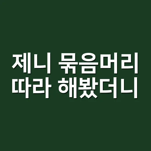 제니 묶음머리 따라 해봤더니, 집게핀 하나로 분위기가 달라진 이야기 - 요약