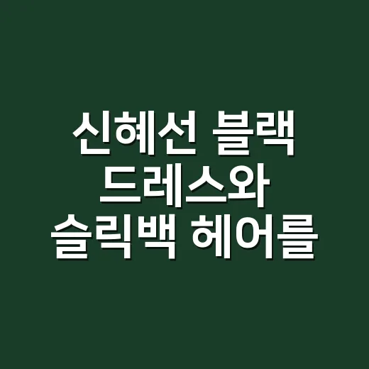 신혜선 블랙 드레스와 슬릭백 헤어를 보고 손끝 컬러까지 맞춰본 이야기 - 요약