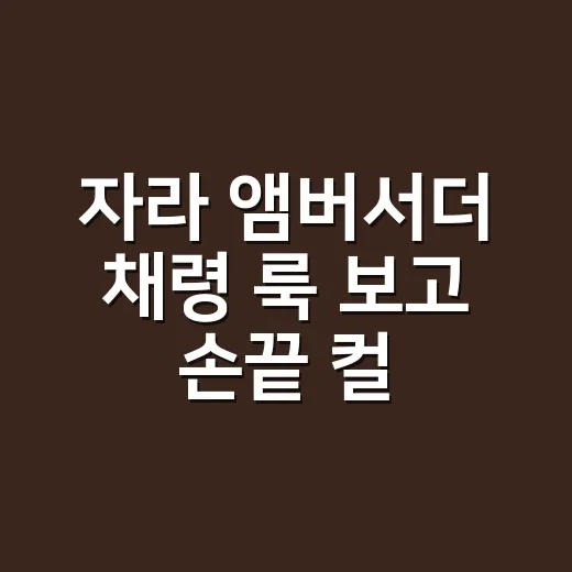자라 앰버서더 채령 룩 보고 손끝 컬러까지 바꿔본 이야기 - 요약