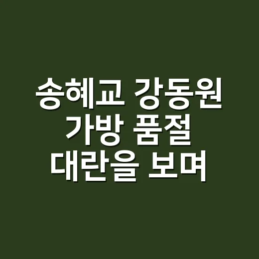 송혜교 강동원 가방 품절 대란을 보며, 손끝까지 같이 보인 이유 - 요약