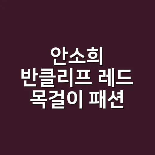 안소희 반클리프 레드 목걸이 패션 보고 손끝 컬러까지 맞춰본 이야기 - 요약