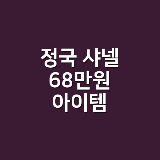 정국 샤넬 68만원 아이템 품절대란 보고 손끝 컬러까지 바꿔본 이야기 - 요약