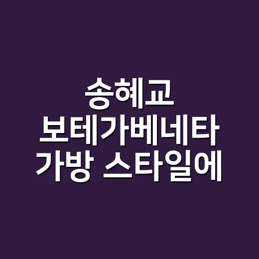 송혜교 보테가베네타 가방 스타일에 맞춰 손끝을 잡아봤더니 - 요약