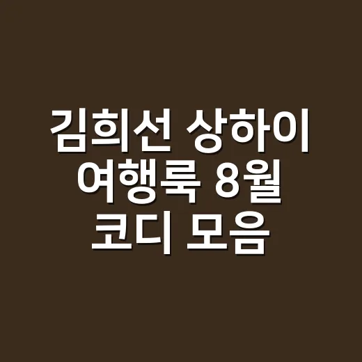 김희선 상하이 여행룩 8월 코디 모음, 손끝까지 따라 입어본 느낌 - 요약