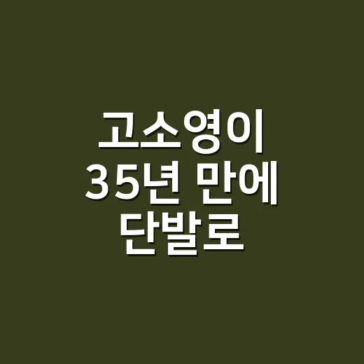 고소영이 35년 만에 단발로 잘랐다길래 손끝까지 다시 보게 된 이야기 - 요약