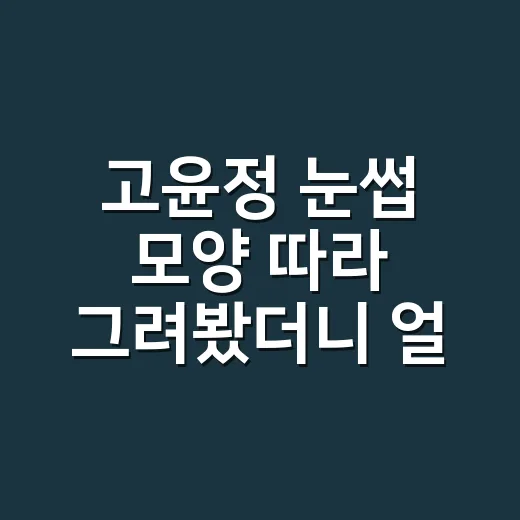 고윤정 눈썹 모양 따라 그려봤더니 얼굴 분위기가 이렇게 달라졌어요 - 요약