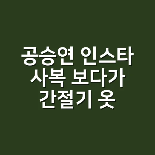 공승연 인스타 사복 보다가 간절기 옷 스타일을 다시 잡아봤다 - 요약