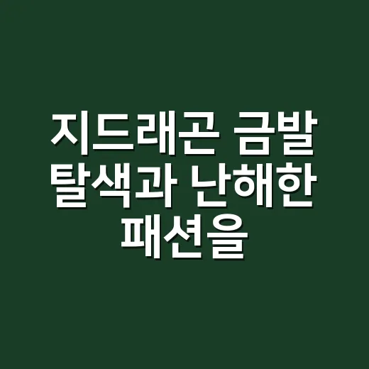 지드래곤 금발 탈색과 난해한 패션을 손끝 관점으로 봤더니 - 요약