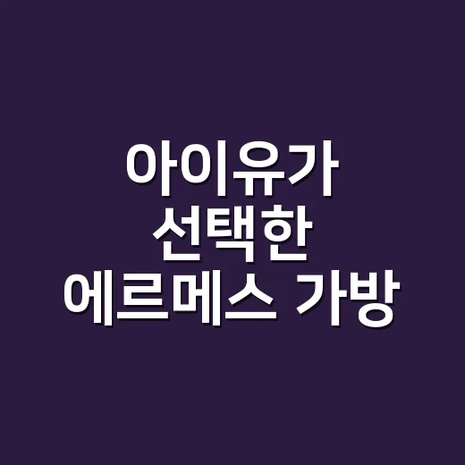 아이유가 선택한 에르메스 가방, 조용한데 오래 예뻐 보이는 이유 - 요약